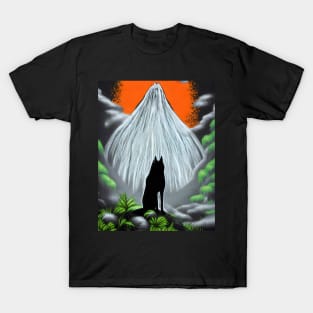 Lonely Wolf Fantasy Art Nature T-Shirt